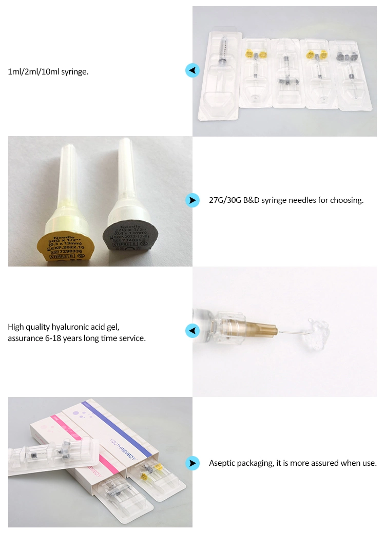 1ml Anti-Aging Ha Filler Plastic Filler Deep Hyaluronate Acid Injectable Dermal Filler