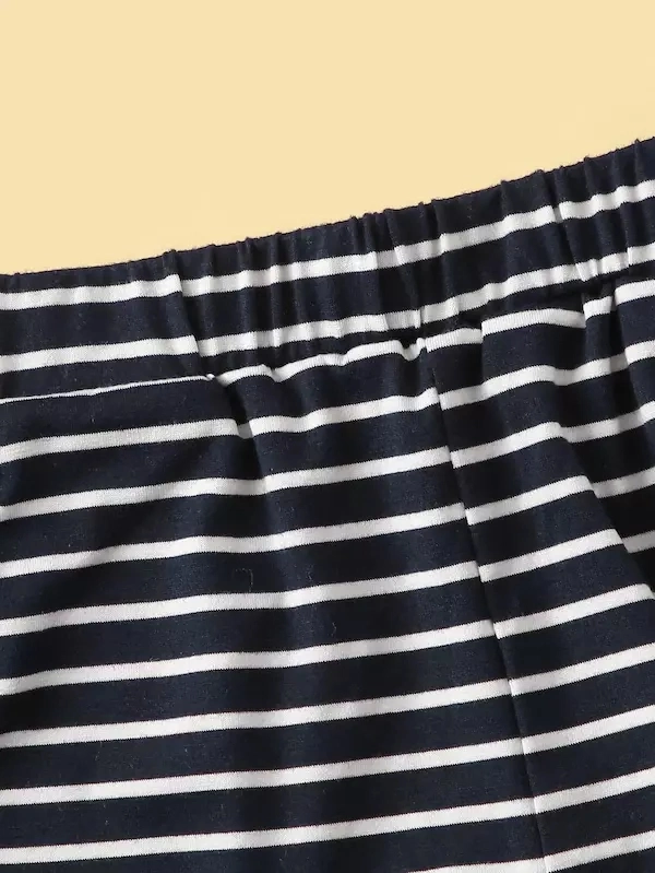 Boys Whale Print Striped Sets Kids Pajamas Bamboo Kids Pyjamas Children Clothes