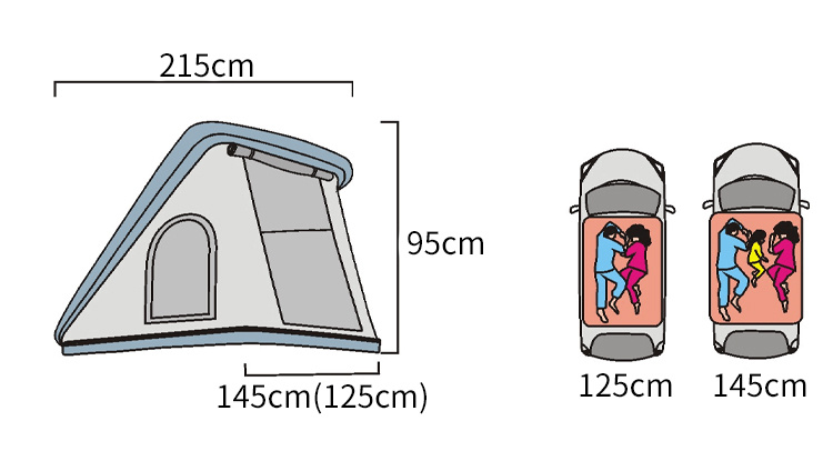 Playdo Outdoor Camping 2-3person Triangle Hard Shell Car SUV Roof Top Tent