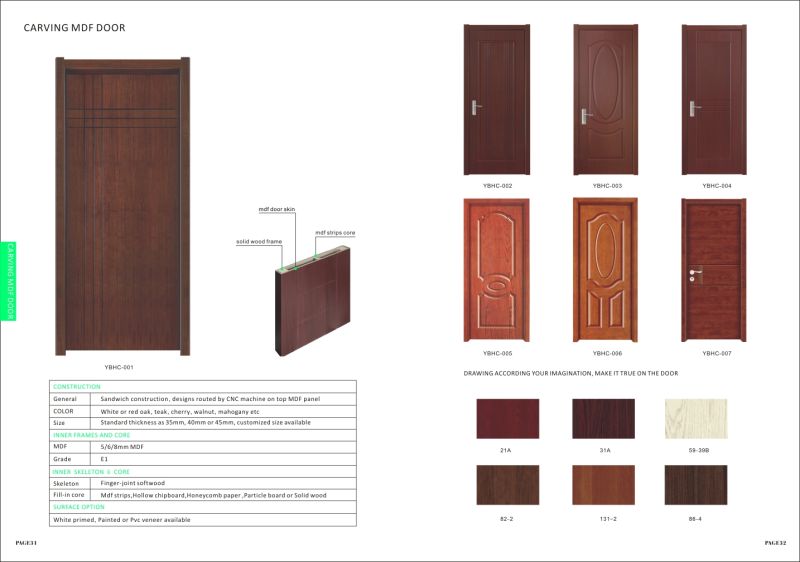 Interior Use Composite Solid Wood Doors Bedroom Use Wood Door