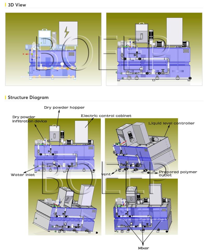 Chemicals Polymer Preparing Unit and Polymer Dosing System in Wastewater Treatment