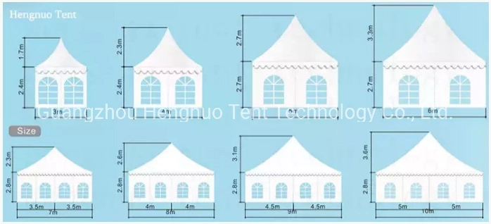 Special Design 5X5m Outdoor Garden Pagoda Sun Shade Tent for Sale