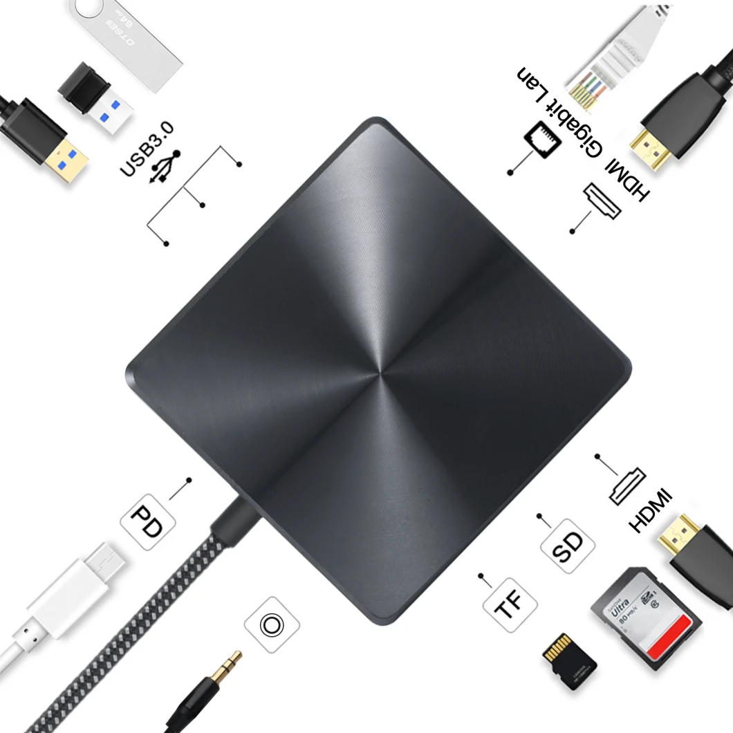 9 in 1 Type-C Hub Adapter with 4K HDMI Output