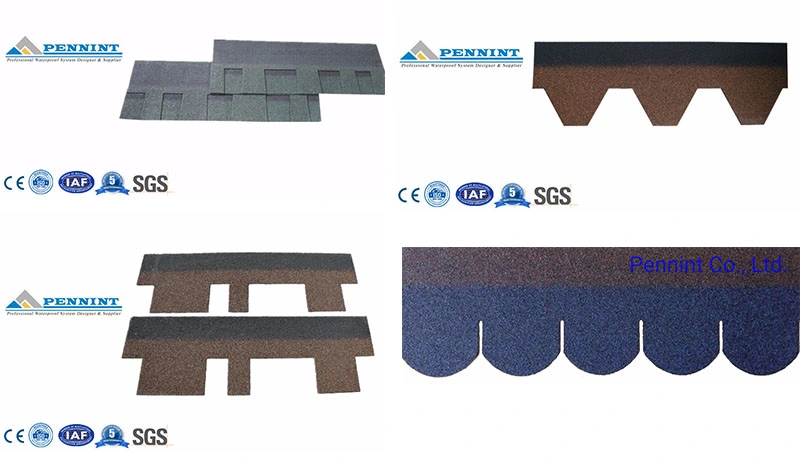 Multi Color Asphalt Roofing Shingles Bitumen Waterproofing Materials Building Materials