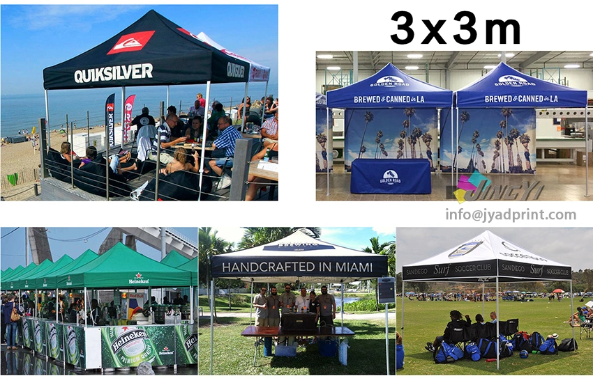 3X3M (10X10FT) Floding Pop Up Gazebo/Canopy Tent Custom with Tent Walls Banner Printing