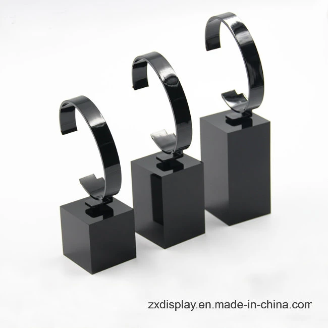 Individual Glossy Black Acrylic Watch Exhibition Display Stand