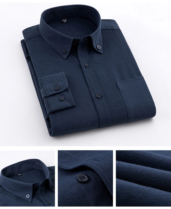 Custom Camisa Fashion Linen Apparel Cotton Oxford Dress Button Printed Men's Shirt