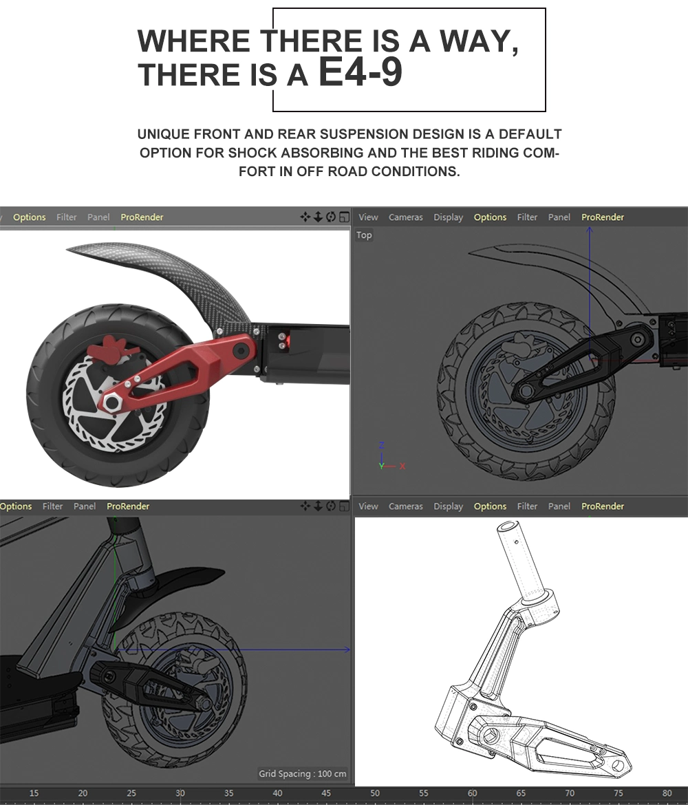 10-Inch Adult Foldable Electric Scooter 3600W Motor Scooter