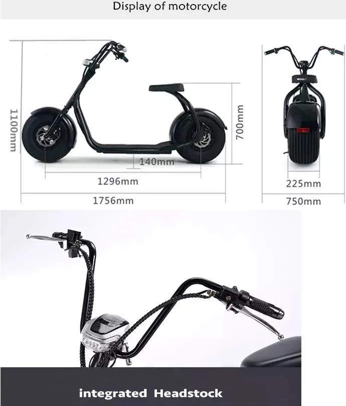 18inch LCD Display 60V 1000W Citycoco Scooter Electric Scooter with Seat Mobility Scooter E-Scooter