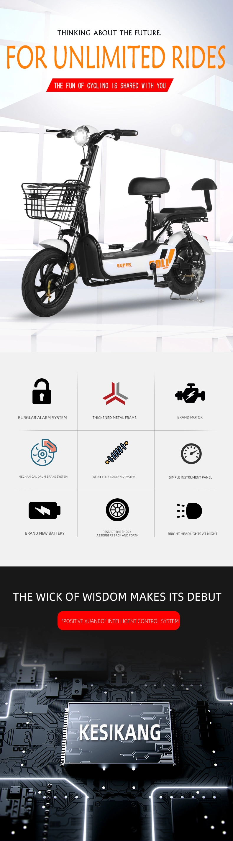 14 Inches 50cc Motor Scooter Not Foldable Electric Bicycle Scooter 30km/H Mini Bike