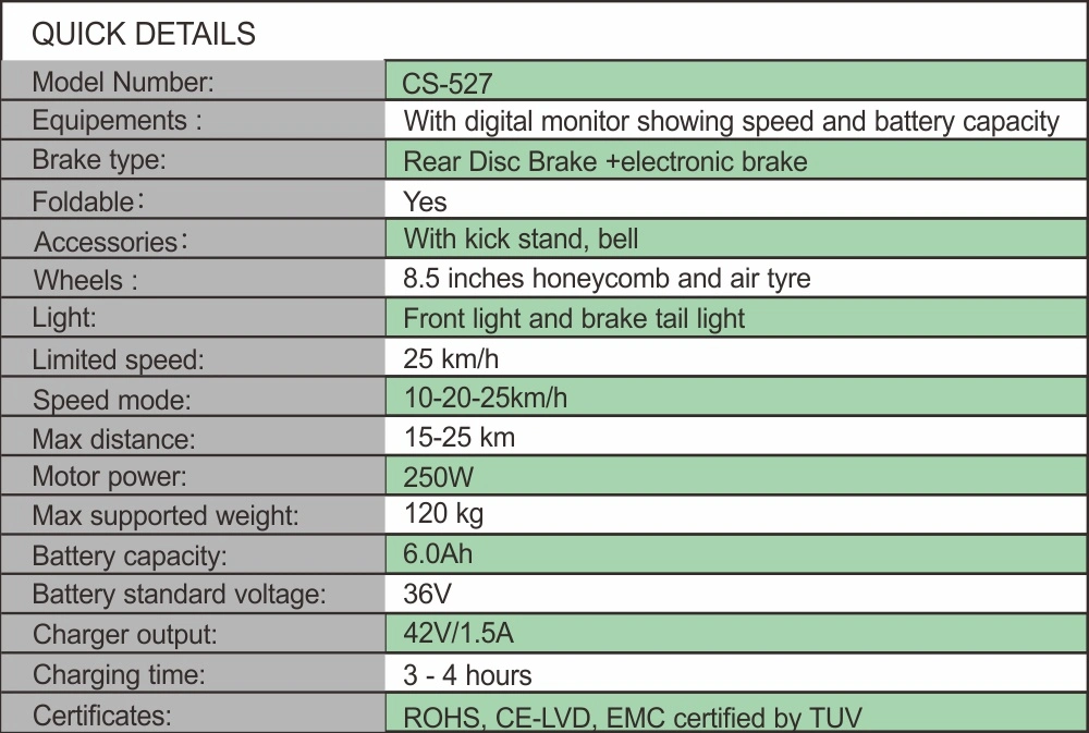 Powerful Electric Motorcycle 2021 Scooter 250W Motor Electric Mobility Scooters Folding EU Stock