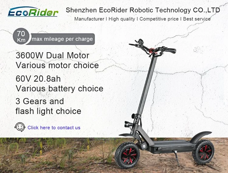 2019 60V Dual Motor Electric Scooter off Road Scooter Electrique, Fast Speed 70km/H Folding Electric Scooter