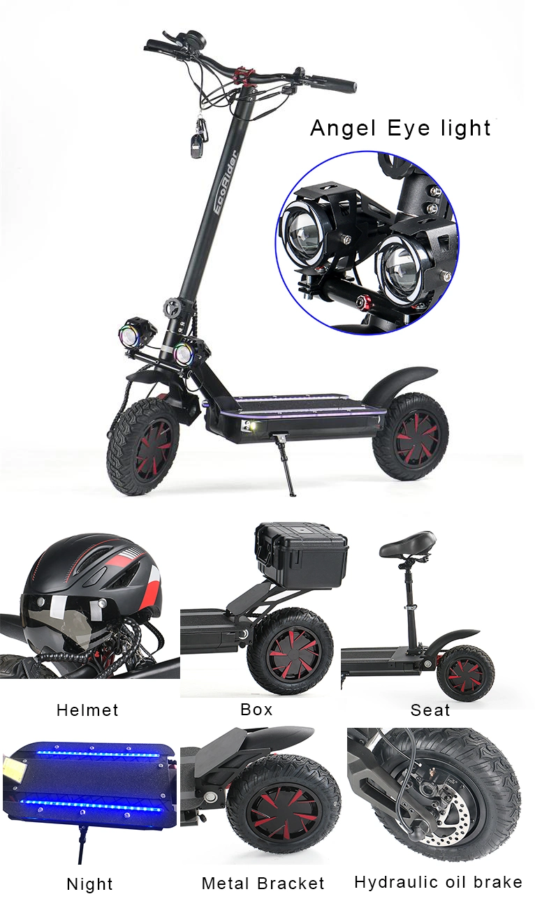 Factory Sale 3600W Adult Foldable 10 Inch Vacuum Tire 60V off Road Electric Scooter Ce