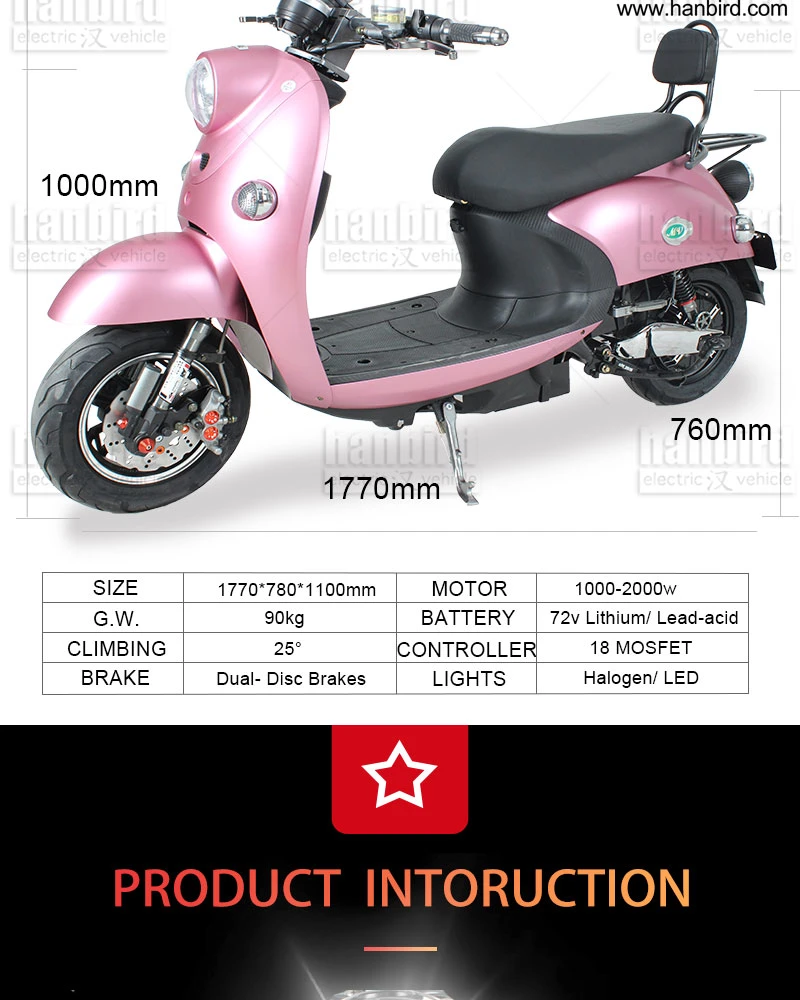 Good Looking Popular Electric Scooter 1000W 1500W 2000W Gk in Stock for Sale