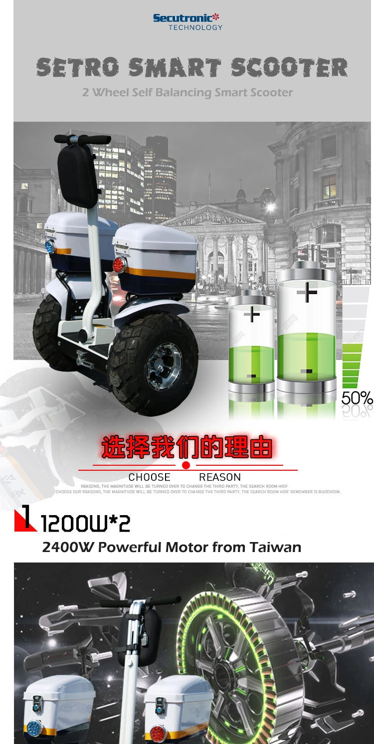 off Road Electric Chariot Balance Scooter off-Road Cart with Handle Bar Electric Patrol Scooter