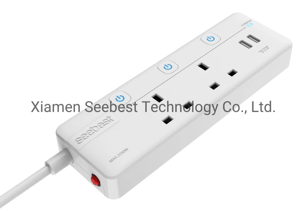 UK Extension Socket Electrical Surge Protector Power Strip Extension Cord with Fuse