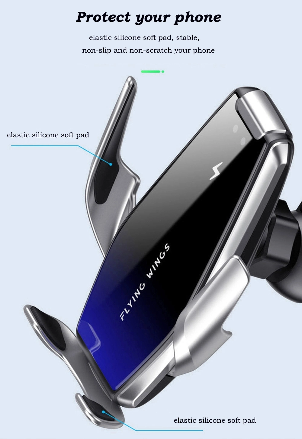 Automatic Clamp Car Wireless Charger 15W S7 Quick Charge Mount Air Vent Mount Car Phone Holder