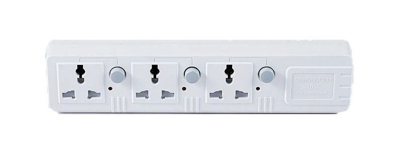 Universal 3 Way Power Strip Electrical Socket Switch Extension Cord with Fuse and Safety Shutter