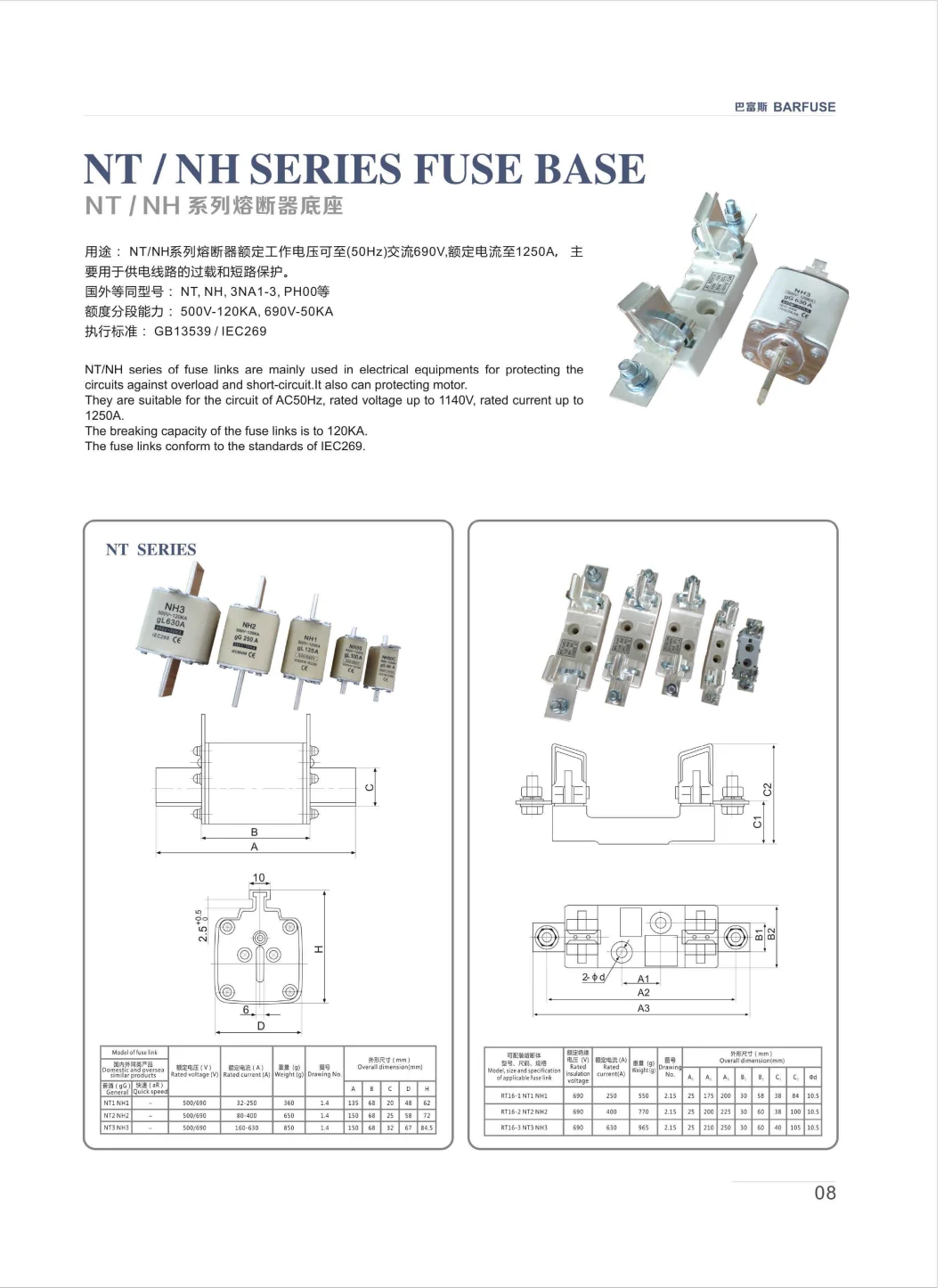 Low Voltage Nt/Nh Fuse Link with Fuse Holder