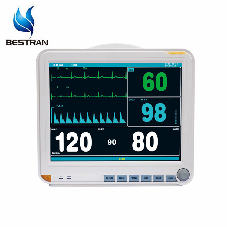 Medical Multi-Parameter Patient Monitor with IBP, ECG, Etco2, Trolley