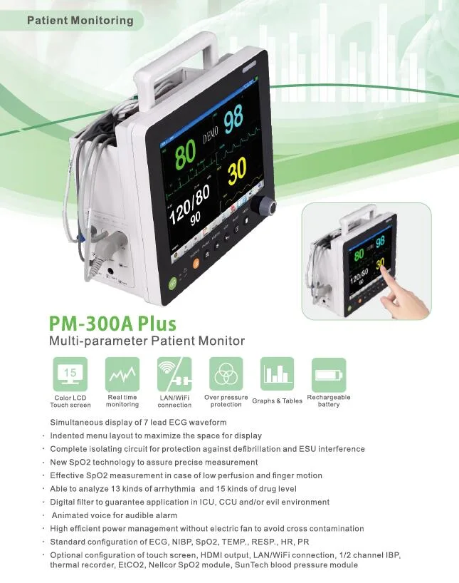 Medical Equipment CE Approved TFT LCD Medical Instrument Patient Monitor