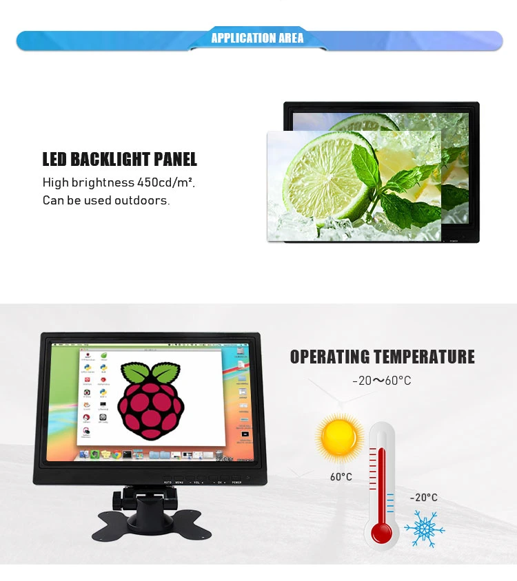 LCD LED Monitor Capacitive 10 Inch USB Touchscreen Monitor
