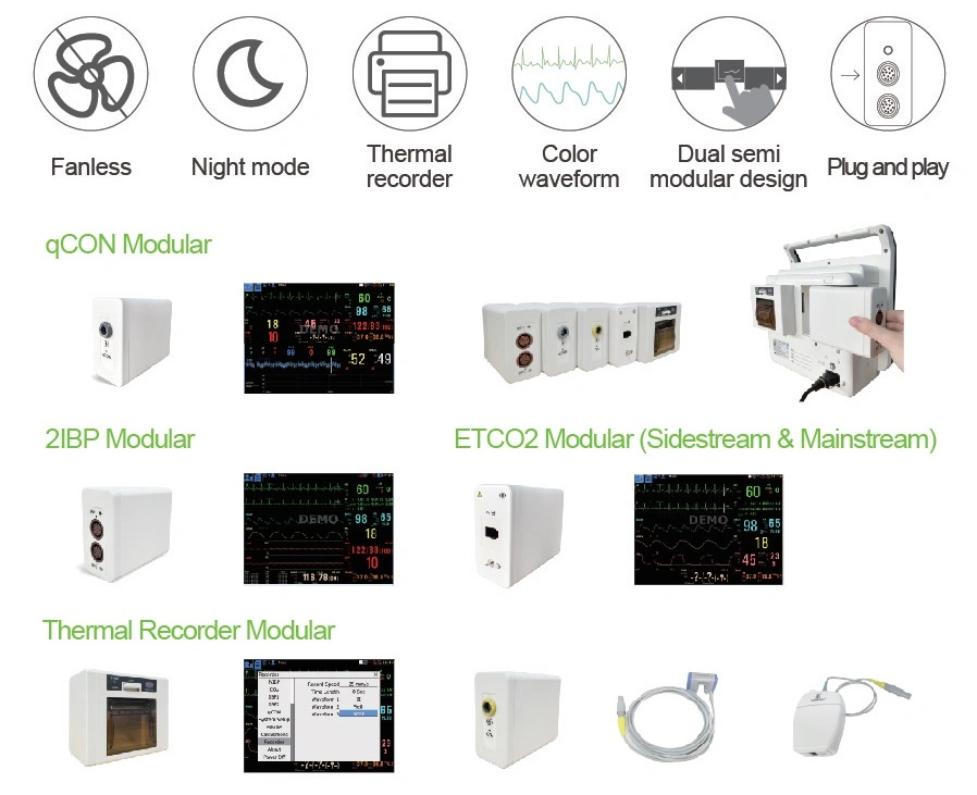 Ce 10 Inch Color Display Semi Modular Patient Monitor