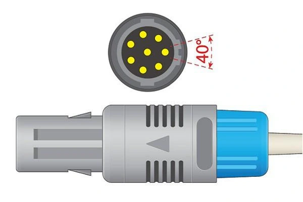 Comen C60, C80 (Masimo Tech) 8 Pin40degree SpO2 Sensor