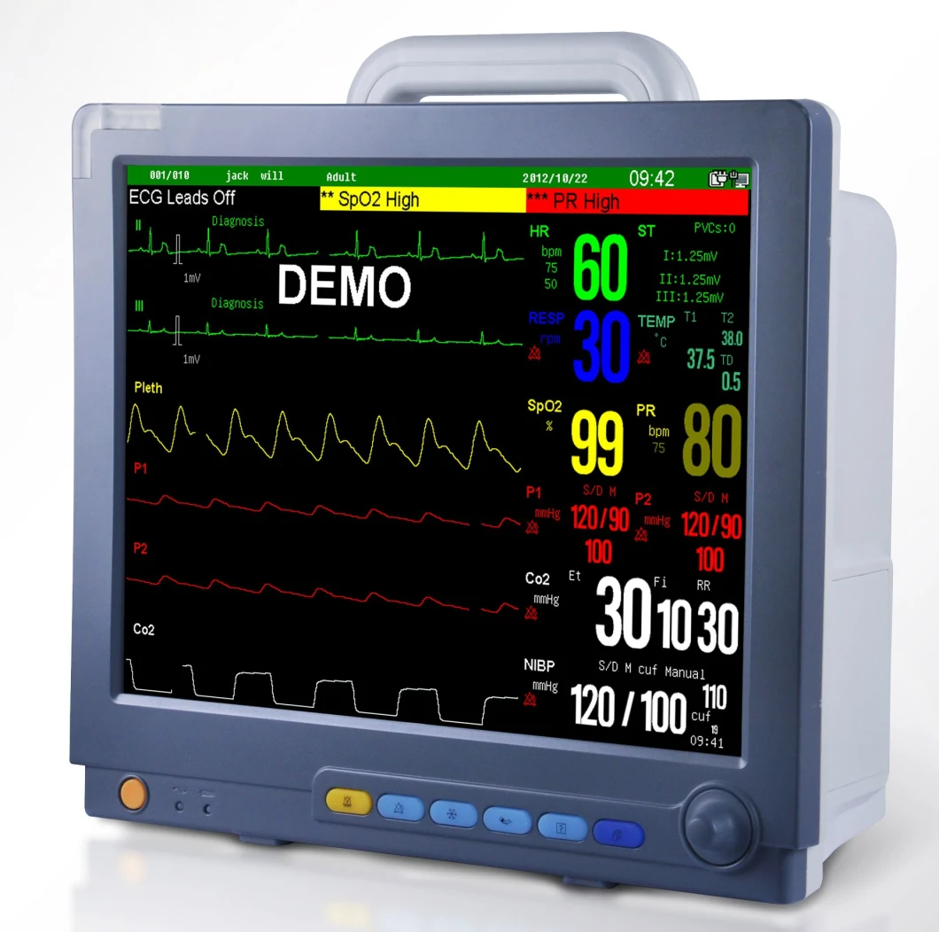 Hospital Manufacturer Wholesale Portable ICU Multi-Parameter Vital Signs Cardiac Monitor Bedside Patient Monitor