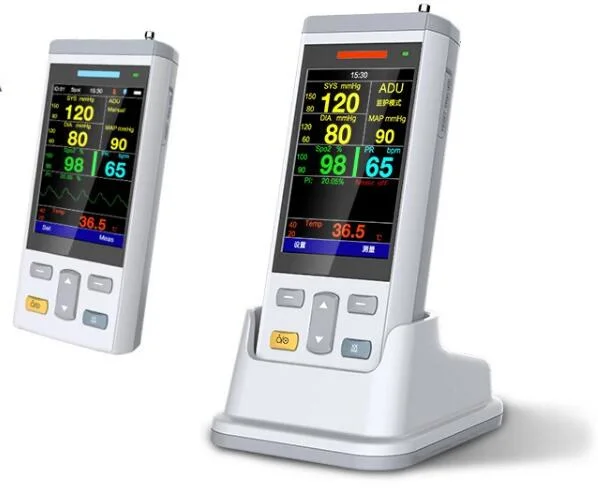 Cheap Price LCD Handheld Multi-Parameter SpO2 NIBP Portable Vital Signs Patient Monitor (AMVT200)