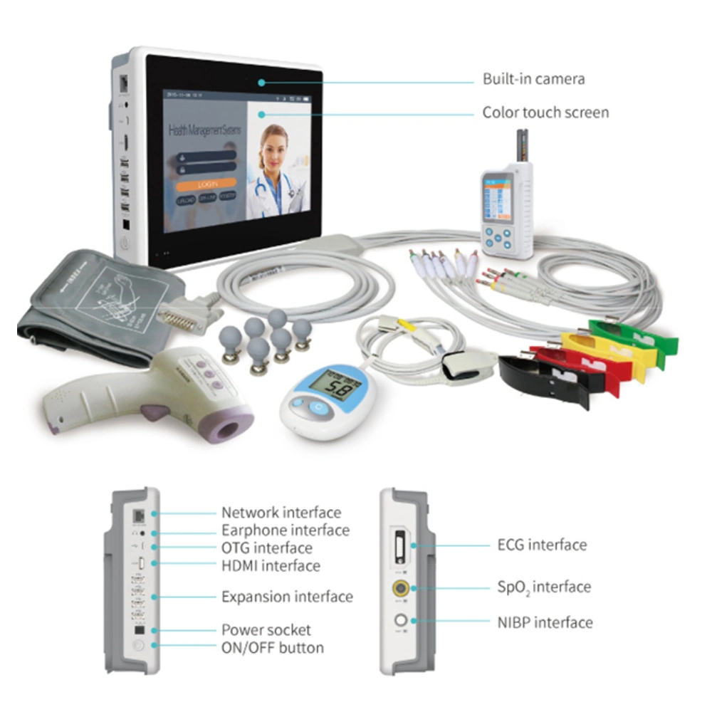 Hms7500 Telemedicine Self-Examination Wireless Multi-Parameter Patient Monitor Vital Signs Telemedicine Monitor