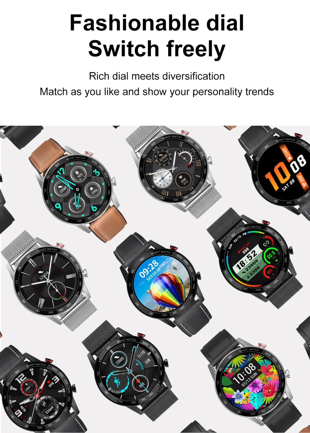 Fashionable Dial Sport Smart Watch Tw95 Bluetooth Call Remote Photo Reloj Fitness 24hours Monitoring Smartwatches