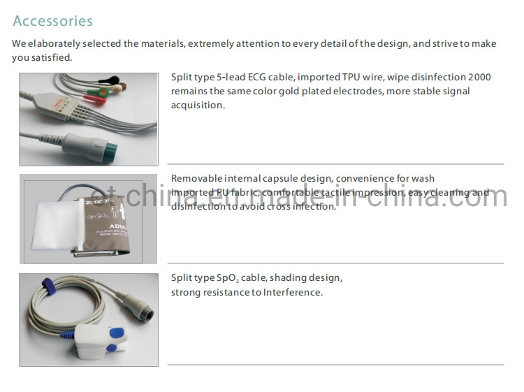 Ce Quality Wallmounted Hospital Multichannel Patient Monitor ICU Cardiac Vital Signs Monitor