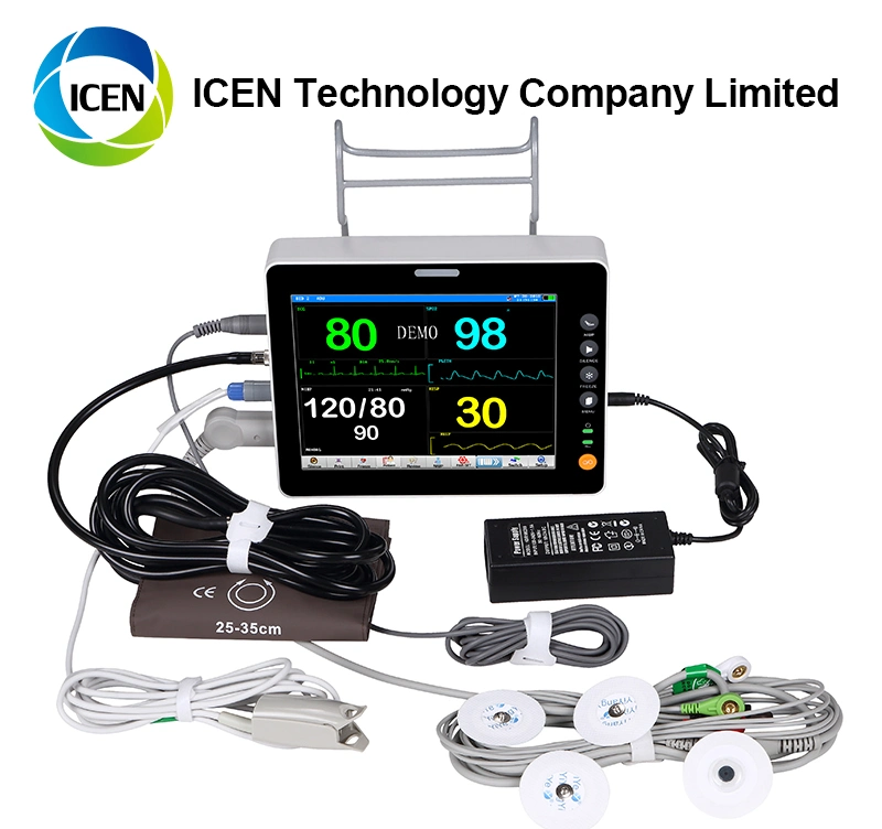IN-C004-1 Portable 8 inch Multiparameter Health Care Medical Machine Patient Monitor
