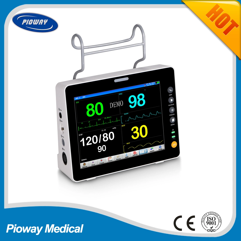 Portable Multi-Parameter Bedside ICU Patient Monitor, Vital Signs, Cardiac Monitor (PW-405)