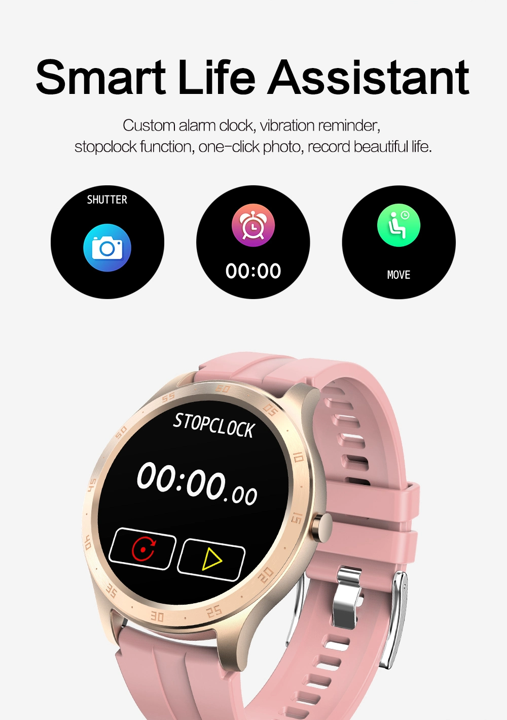 Smart Watch IP67 Waterproof Exercise Watch Heart Rate Blood Pressure Health Monitoring Remote Monitoring Unisex Smart Watch