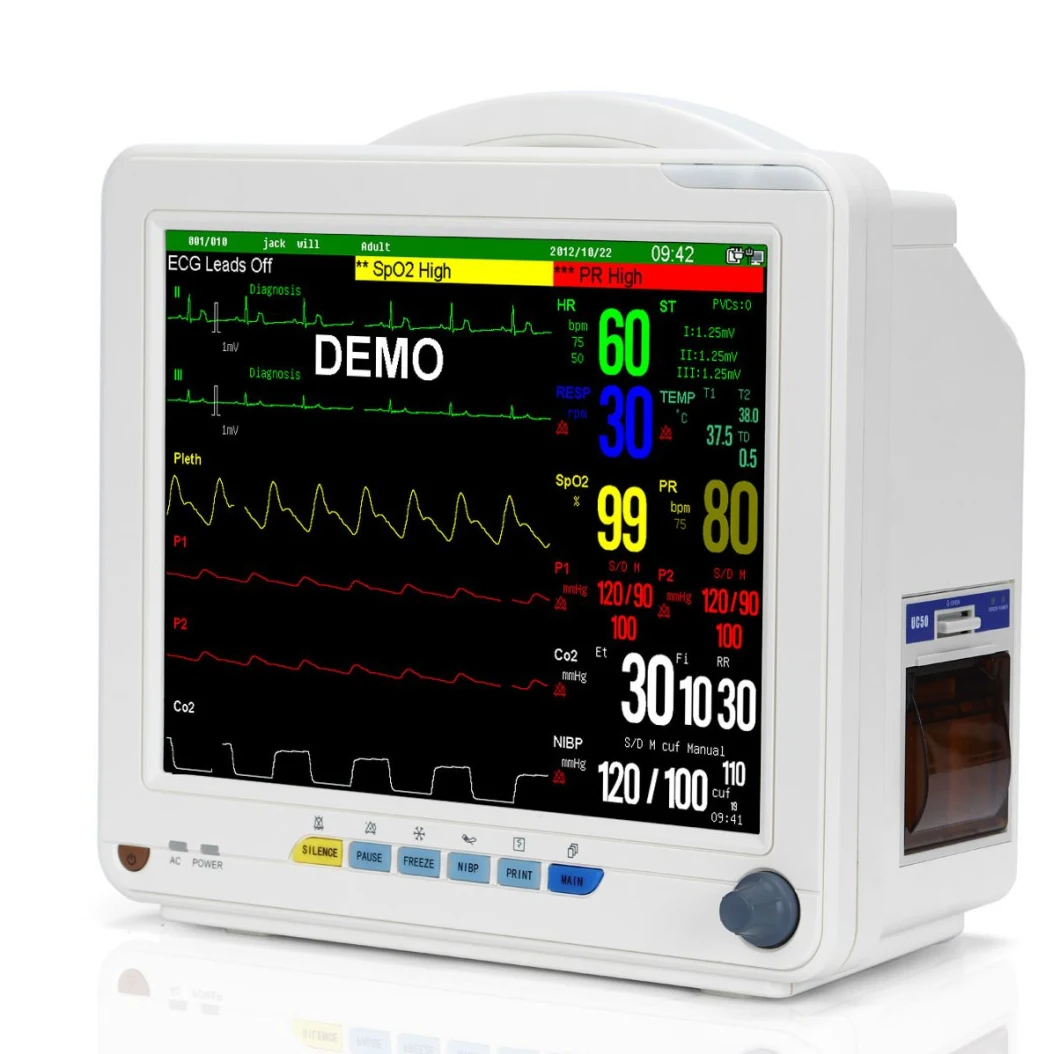 Hospital Medical Portable Multi-Parameter Vital Signs Cardiac Monitor Bedside Patient Monitor with Low Price