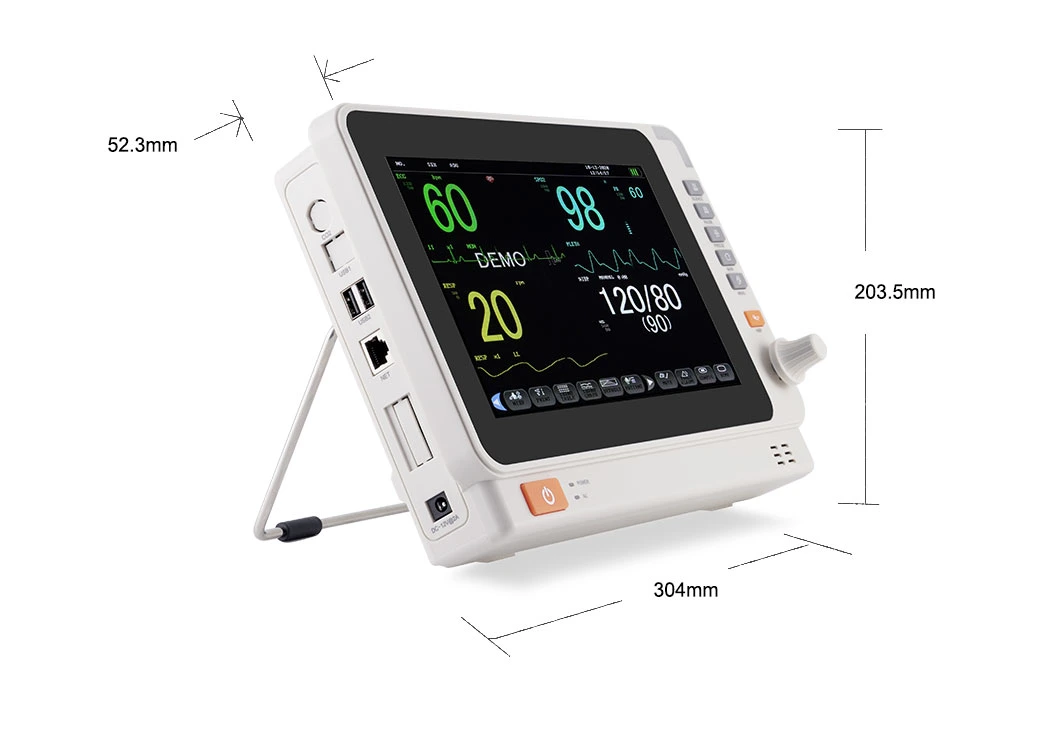 High Quanlity 10.1 Inch Multi-Parameter Medical Patient Monitor for Neonatal Children Adults in Hospital.