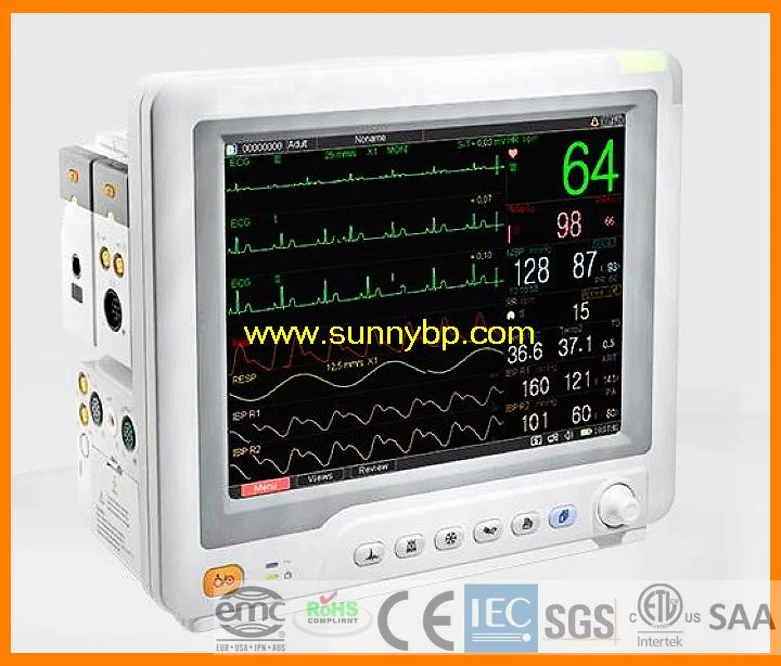 12 Inch Up7000 Multi-Parameter Patient Monitor NIBP, SpO2, Pr, ECG, Resp, Temp Vital Signs Monitor Accurate Medical Equipment