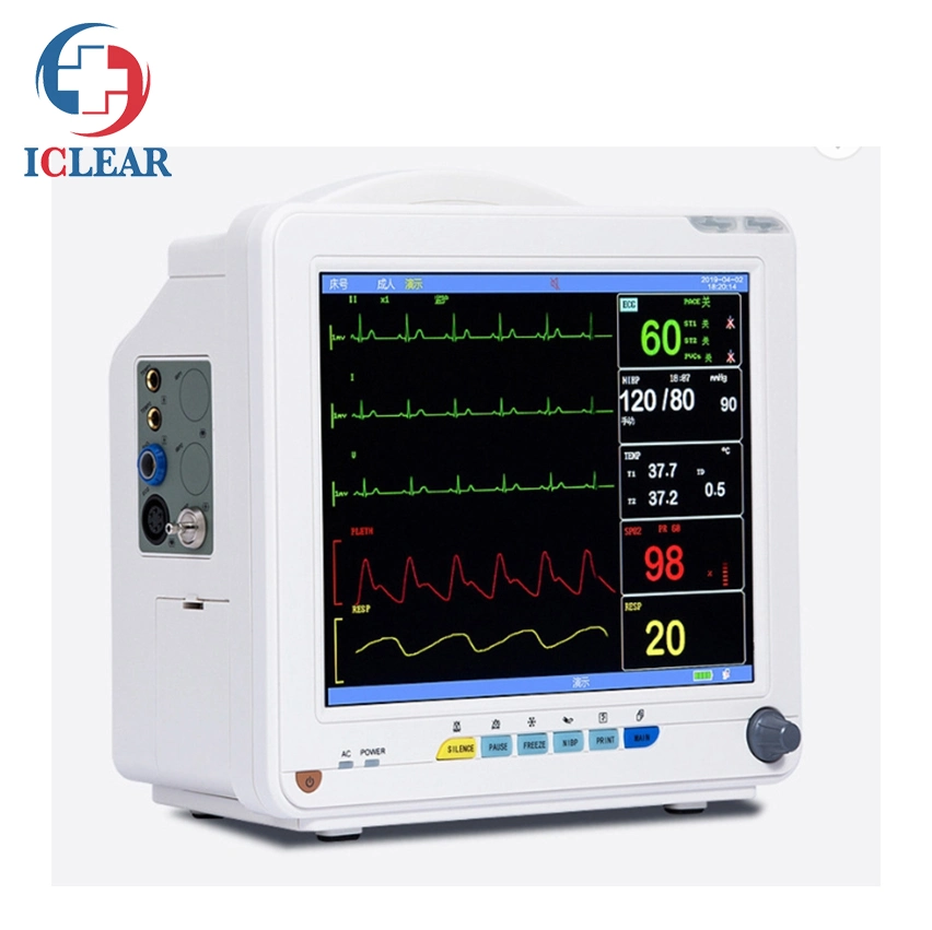 Ce Approved 12 Inch Portable Multiparameter Patient Monitor Vital Signs Monitor for Ambulance Operation Ward