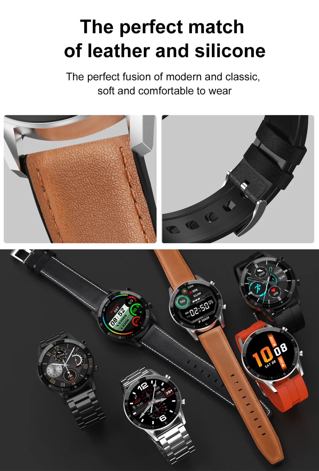 Fashionable Dial Sport Smartwatch Call Remote Photo Fitness 24hours Monitoring Smartwatch Touch Screen Sport Smart