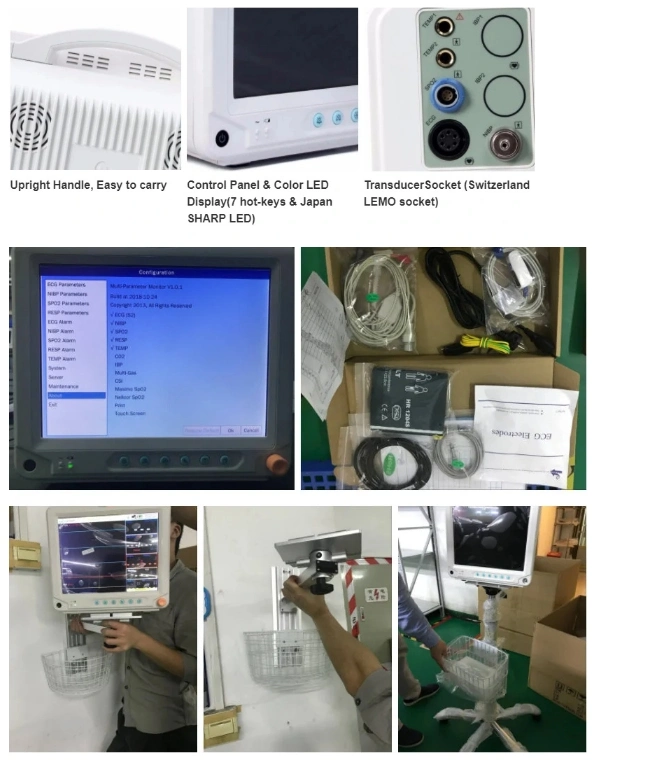 Hospital Equipment Portable Vital Signs Cardiac Multi-Parameter Vital Signs Monitor