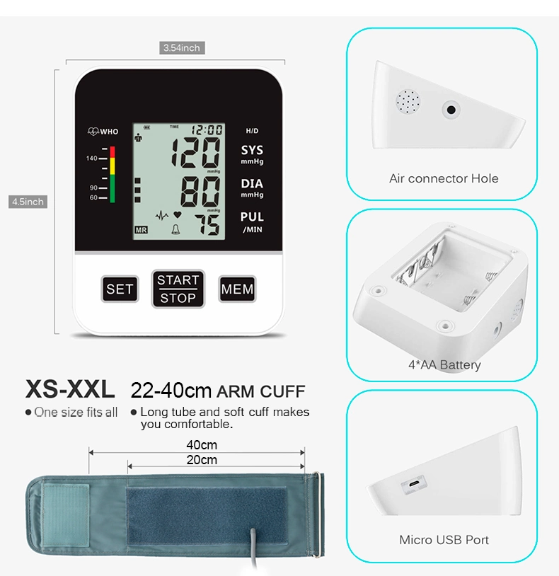 Home Blood Pressure Monitor Automatic Large Cuff Upper Arm Blood Pressure Monitors
