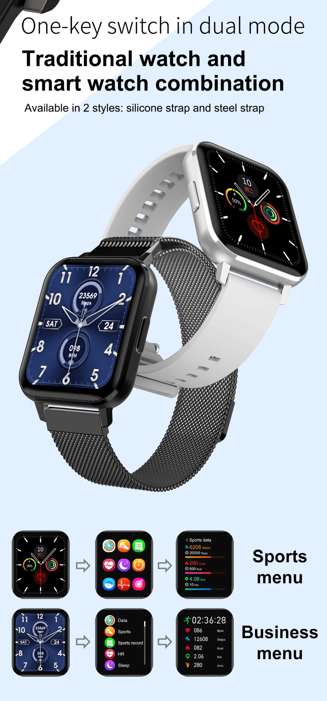 Tousei Smartwatch Smooth System Health ECG Monitoring Waterproof Smart Watch Reloj Inteligente Digital Watches