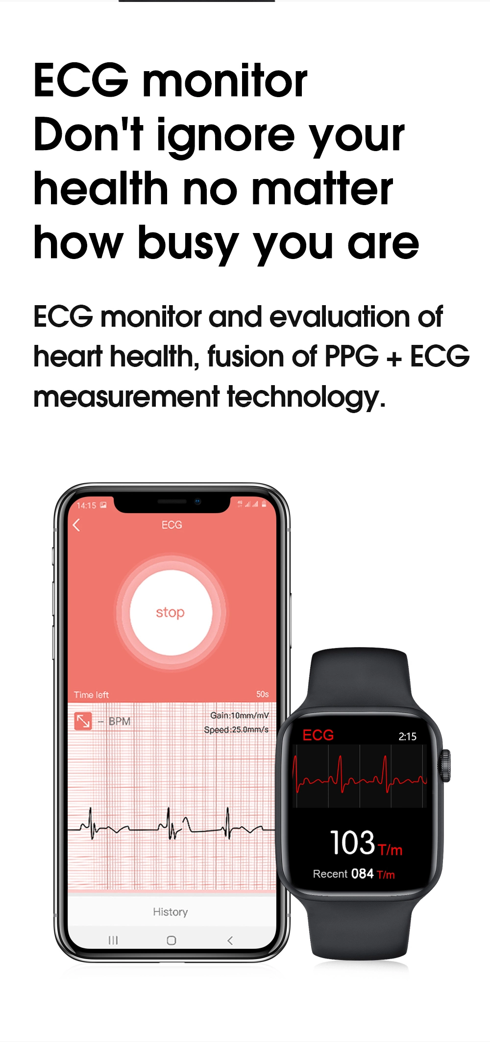 Android Mobile Phone Smartwatch, Wrist Temperature Measurement, Men and Women Exercise Monitoring Watch, ECG Health Monitoring Watch Mobile Phone