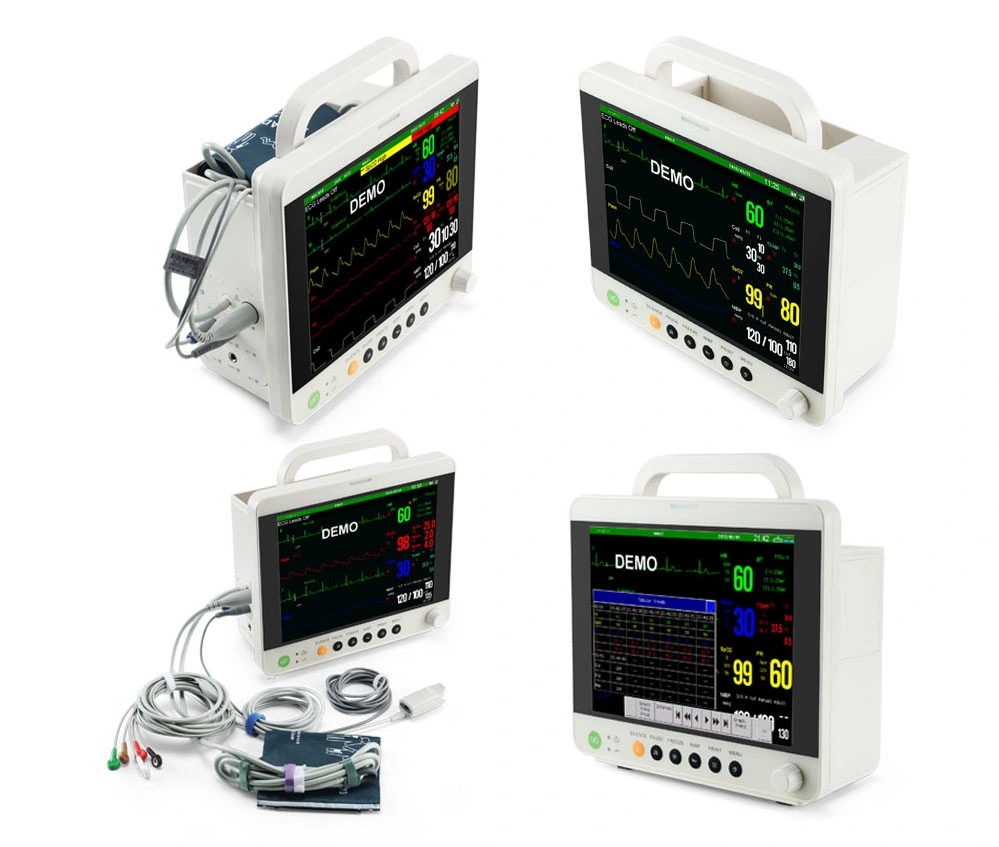 12.1 Inch TFT LCD, Large Screen, Multiparameter Patient Monitor, Patient Monitoring System, Bedside Portable Patient Monitor