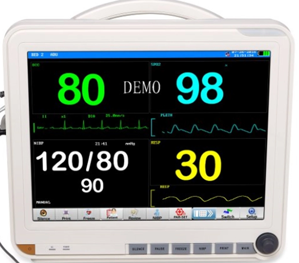 Medical Equipment 15 Inch Portable ECG Multi-Parameter Patient Monitor