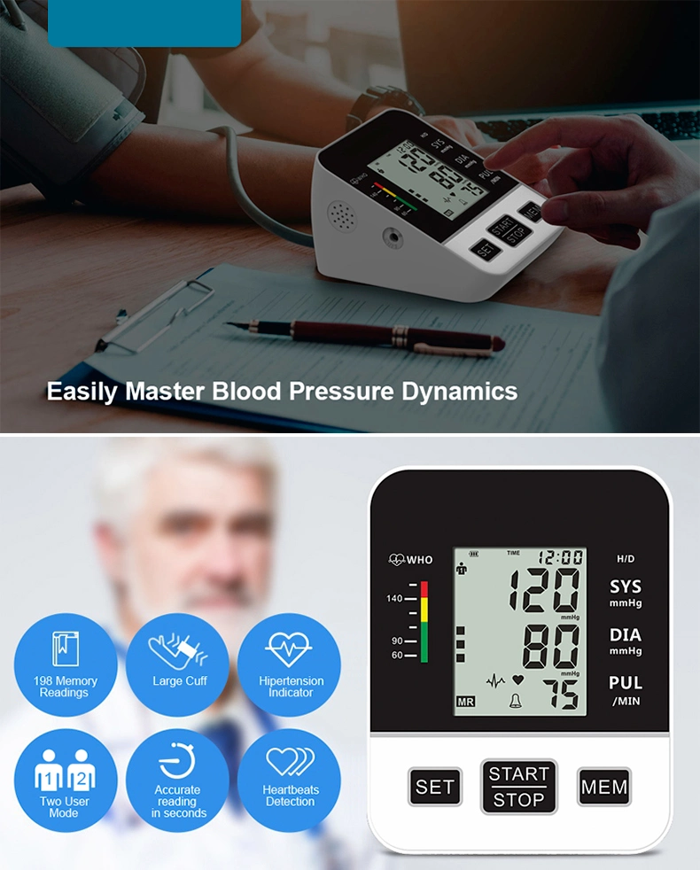 Home Blood Pressure Monitor Automatic Large Cuff Upper Arm Blood Pressure Monitors