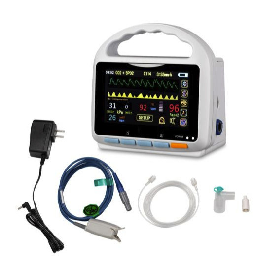 Hm-07 Medical Equipment Vital Signs Patient Monitor (ETCO2+SpO2 patient monitor)