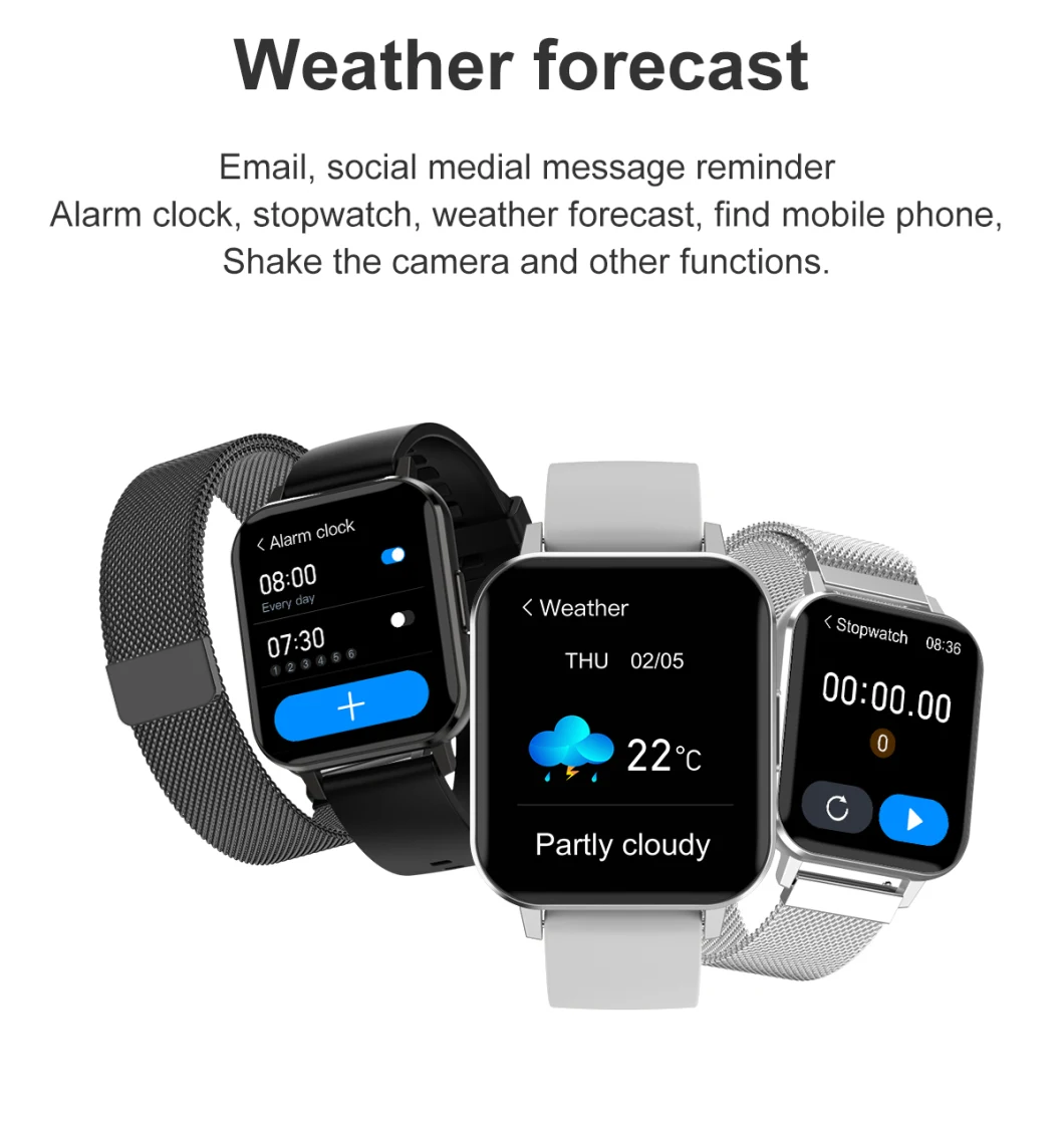 Sleep Monitoring Calorie Monitoring Pedometer Smart Bracelet Phone with CE RoHS ECG Smart Watch